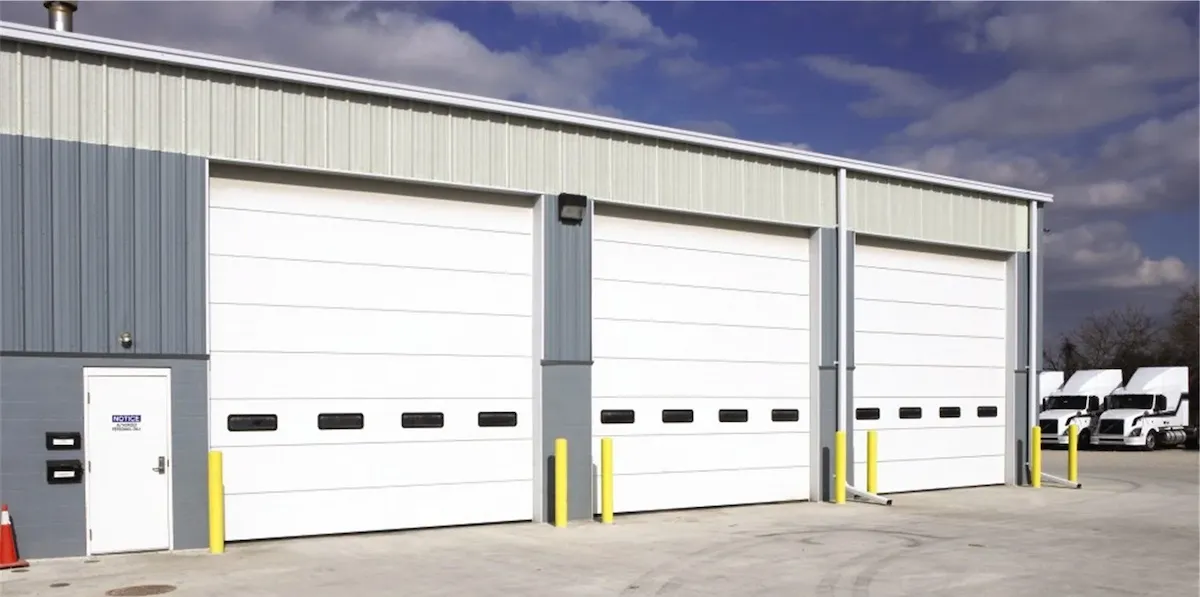 Commercial overhead door installation at Utah warehouse facility